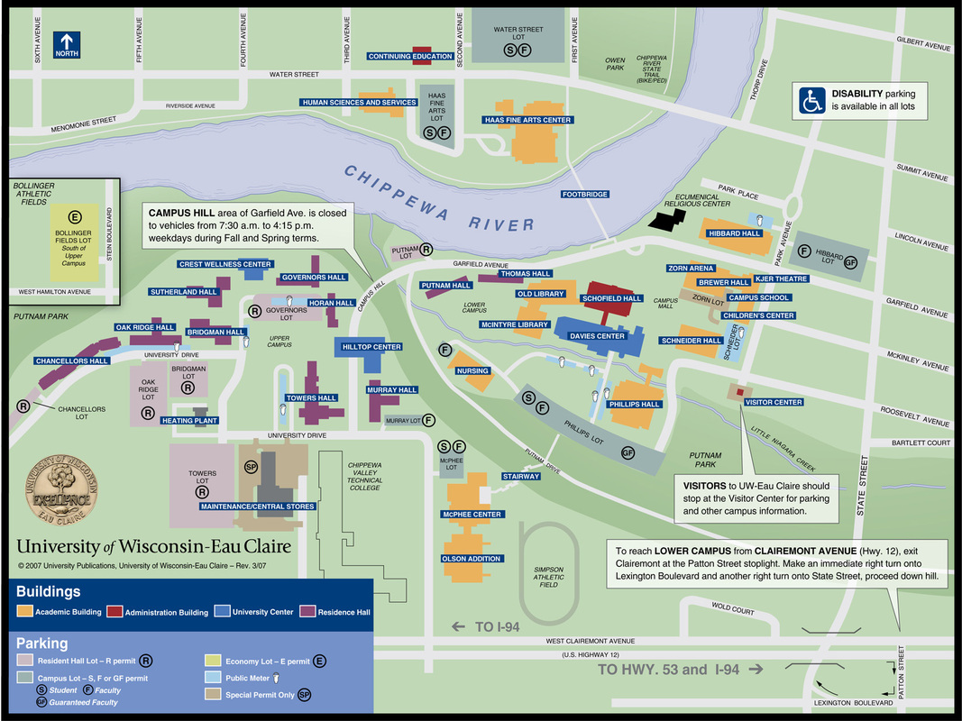 UWEau Claire Campus Map Review Geography Projects